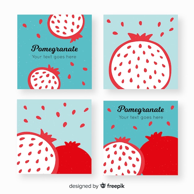 Set de tarjetas con granadas