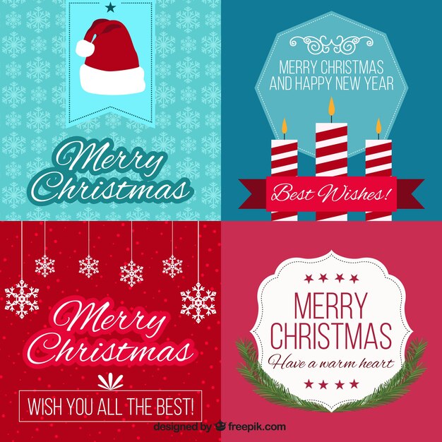 Set de tarjetas de navidad decorativas