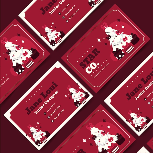 Set de tarjetas de navidad de negocios planas