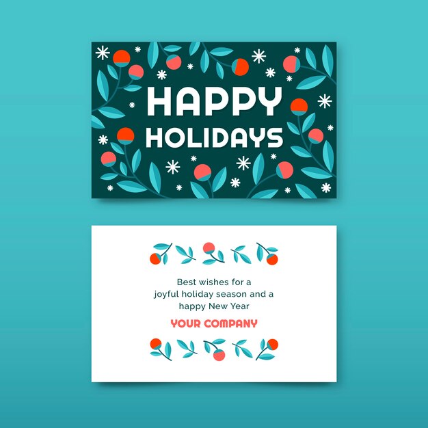 Set de tarjetas de navidad de negocios planas
