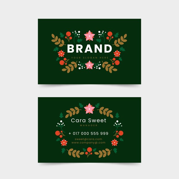 Vector gratuito set de tarjetas de navidad de negocios planas