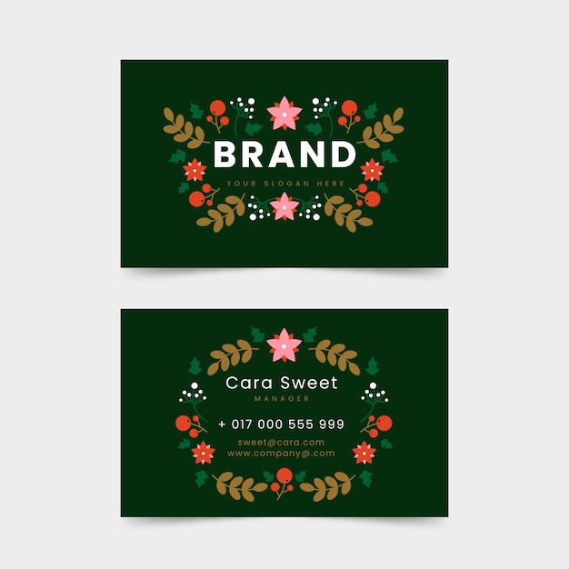 Set de tarjetas de navidad de negocios planas