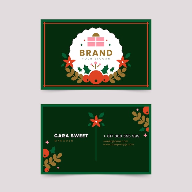 Vector gratuito set de tarjetas de navidad de negocios planas