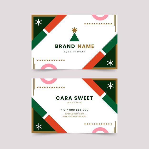 Set de tarjetas de navidad de negocios planas