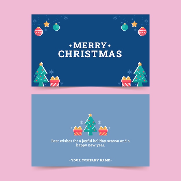 Set de tarjetas de navidad de negocios planas