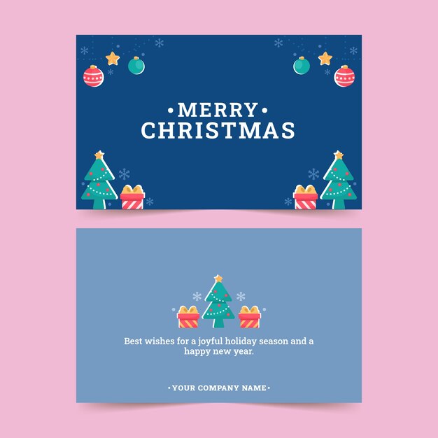 Set de tarjetas de navidad de negocios planas