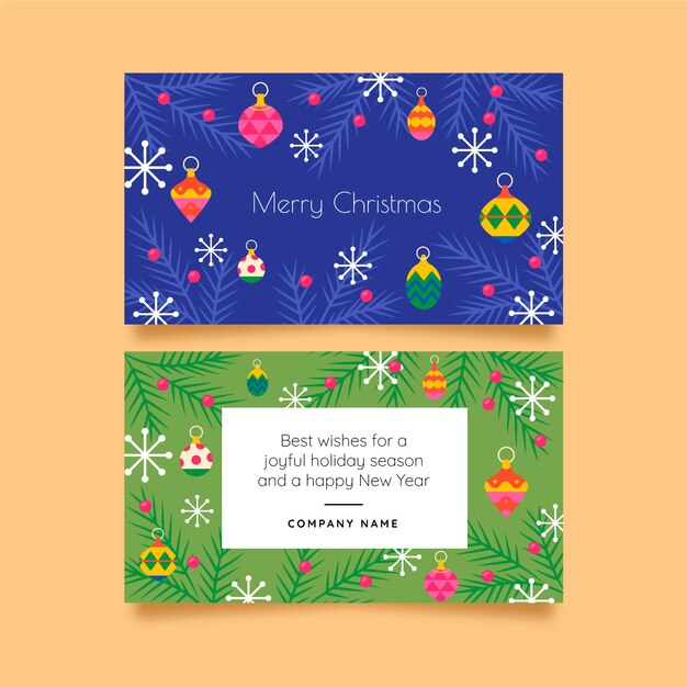 Set de tarjetas de navidad de negocios planas