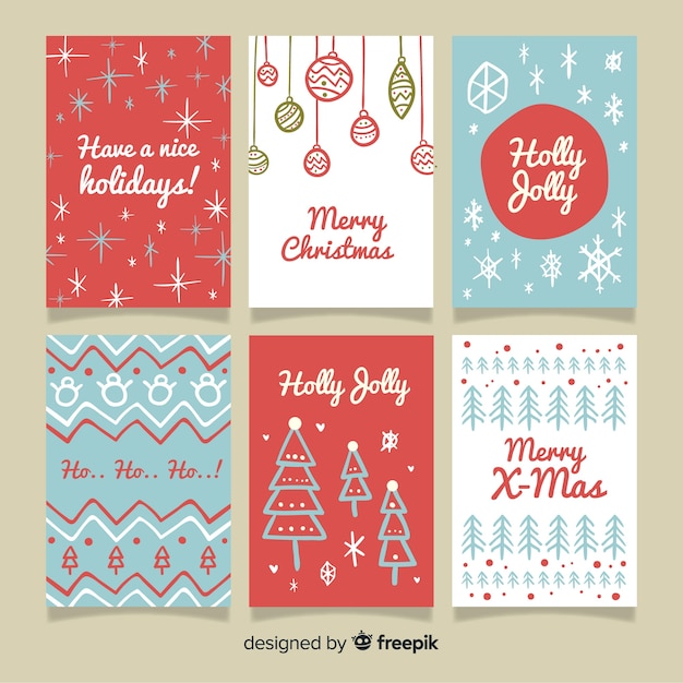 Set de tarjetas navideñas