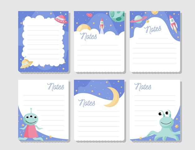 Vector gratuito set de tarjetas y notas para álbumes de recortes