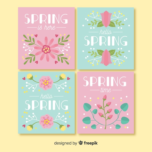 Set de tarjetas de primavera