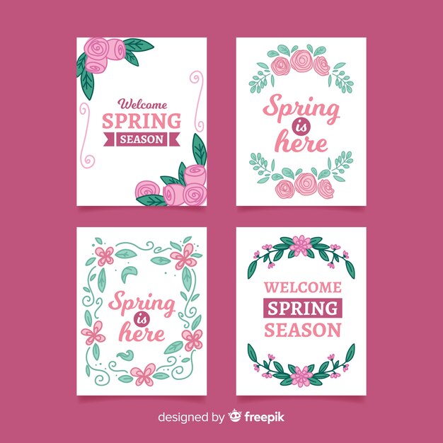 Set de tarjetas de primavera