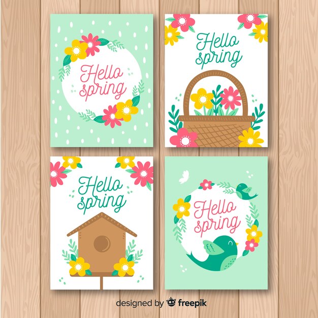 Set de tarjetas de primavera