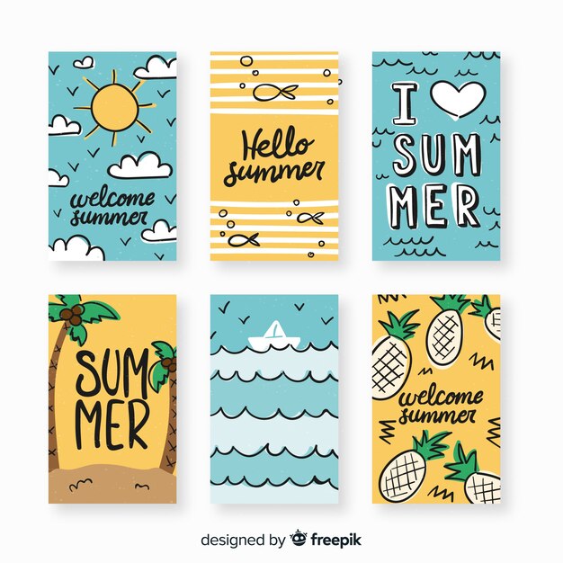 Set de tarjetas veraniegas