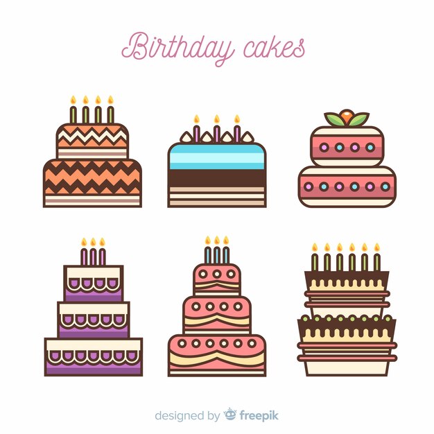 Set de tartas de cumpleaños