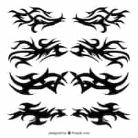 Vector gratuito set de tatuajes de tribales