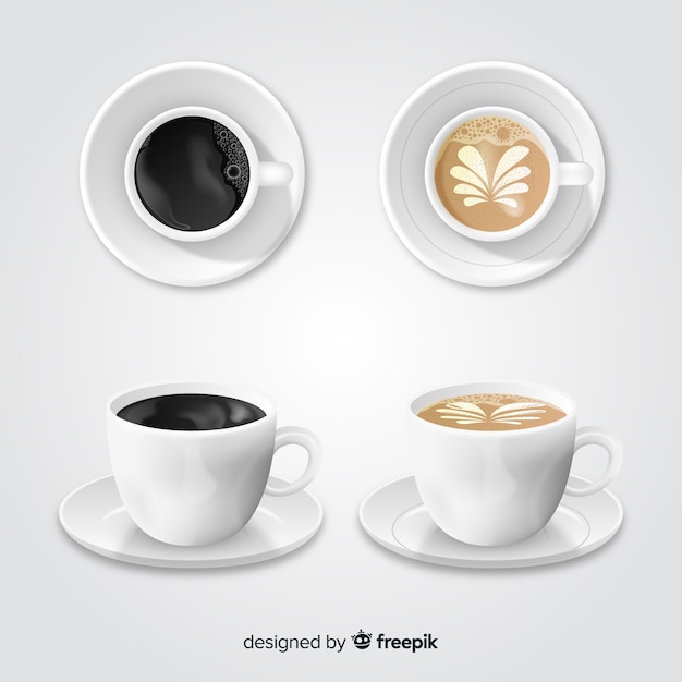 Vector gratuito set de tazas de café