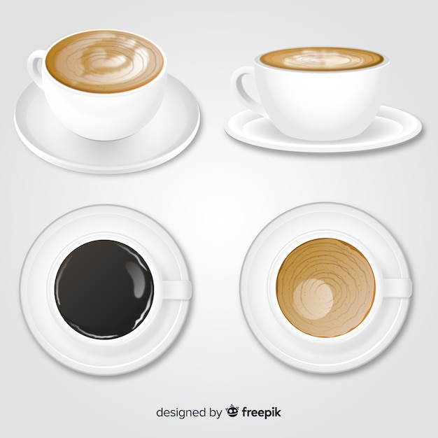 Vector gratuito set de tazas de café