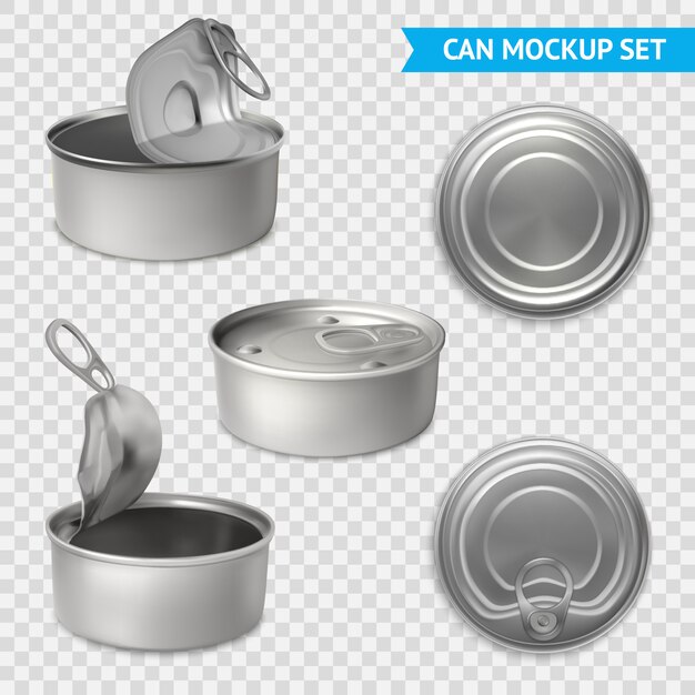 Set transparente de latas