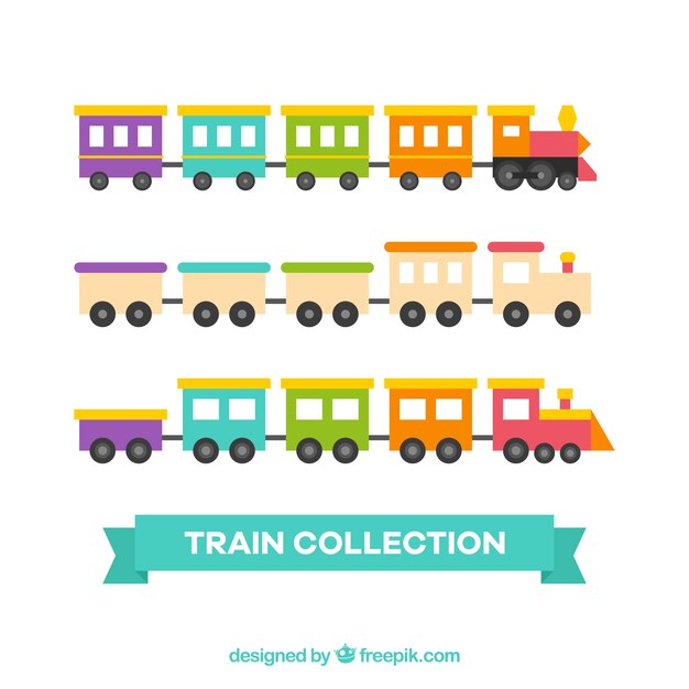 Set de trenes de juguete de colores
