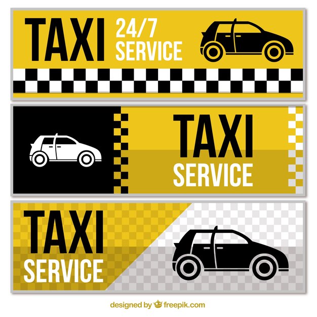 Set de tres banners abstractos de taxi