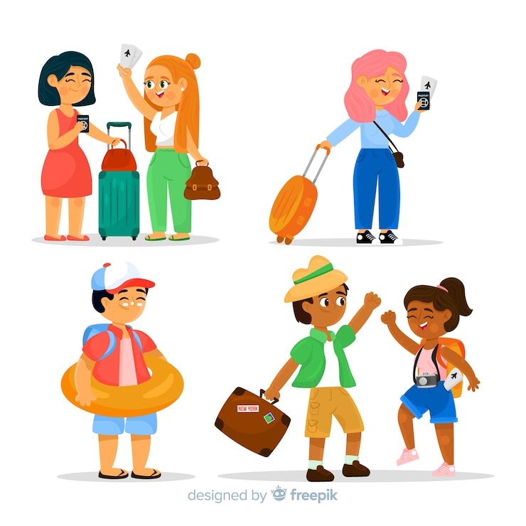 Vector gratuito set de turistas