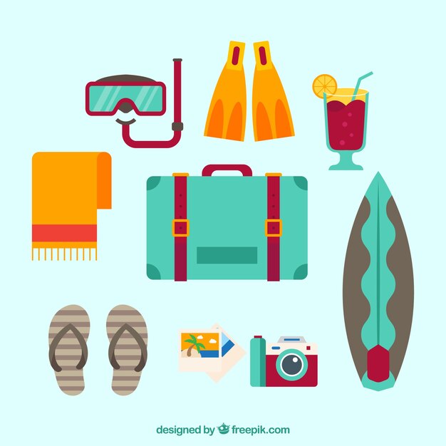Set de vacaciones de verano