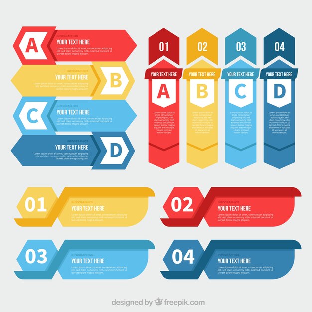 Set con variedad de banners infográficos