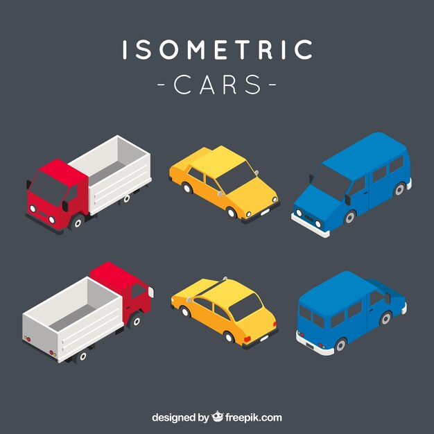 Set de vehículos urbanos isométricos