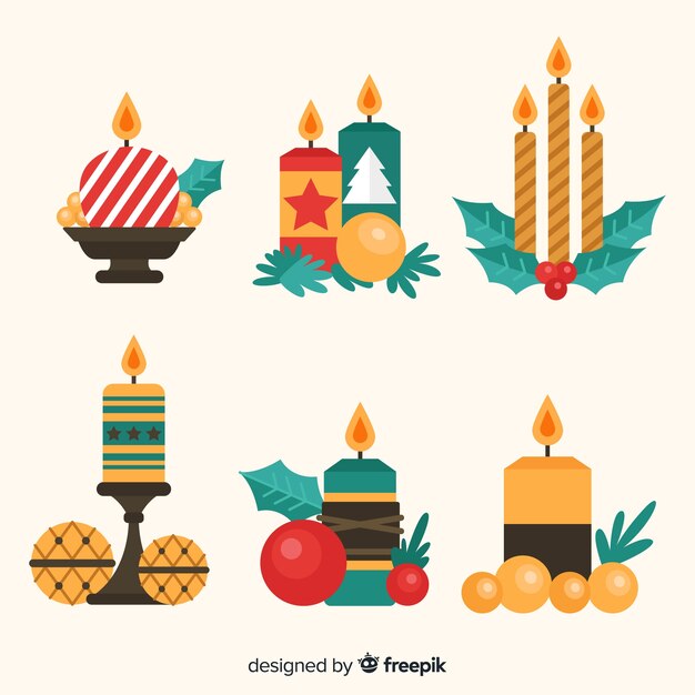 Set de velas navideñas
