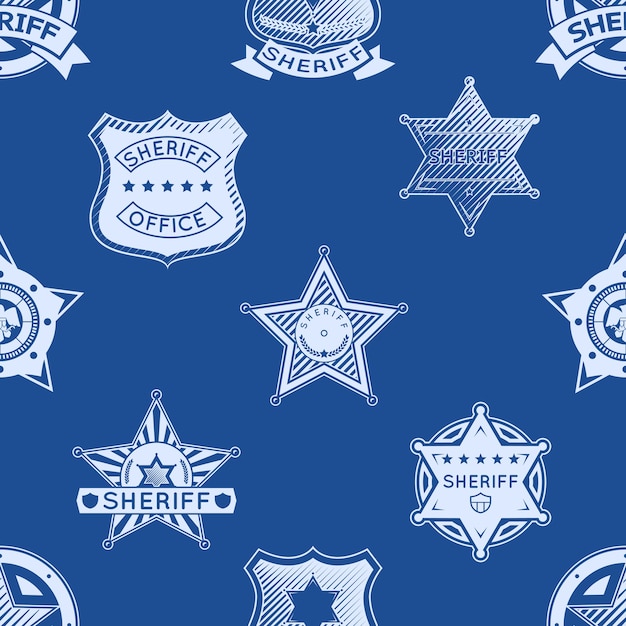 Sheriff insignia de patrones sin fisuras.