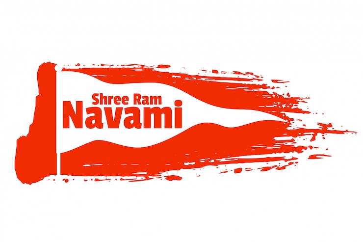 Vector gratuito shree ram navami festival desea diseño de tarjeta