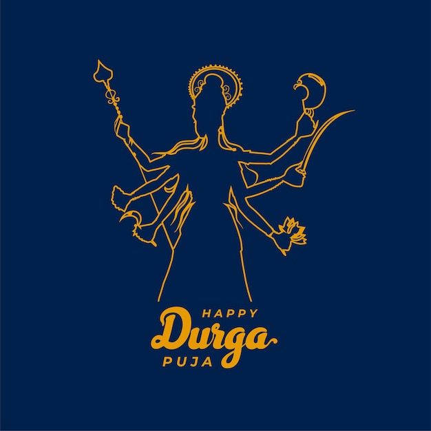 Shubh navratri festival durga pooja tarjeta de evento con ilustración de vector de diseño maa durga