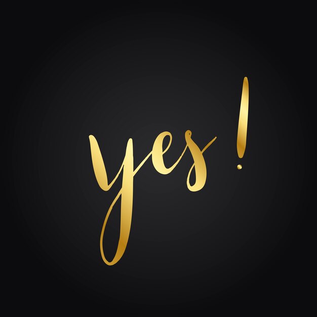 ¡Sí! vector de estilo de tipografía