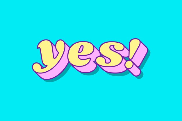 ¡Sí! vector de tipografía retro de palabra