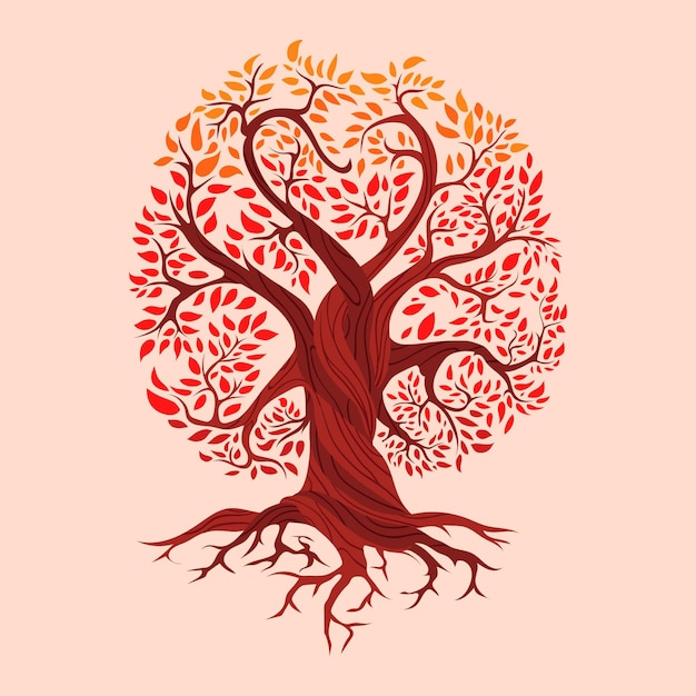 Significado de la vida del árbol dibujado a mano