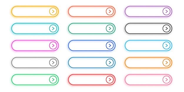 signo de botón de aplicación de estilo de línea colorido con espacio en blanco