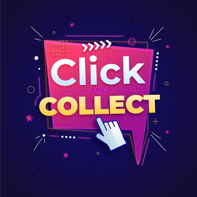Signo de clic y recopilación detallado