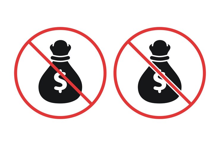 Vector gratuito sin signo de dinero