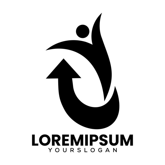 signo de flecha y diseño de logotipo de hombre