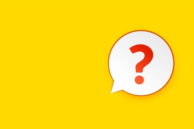Signo de interrogación de estilo plano en burbuja de chat con espacio de texto