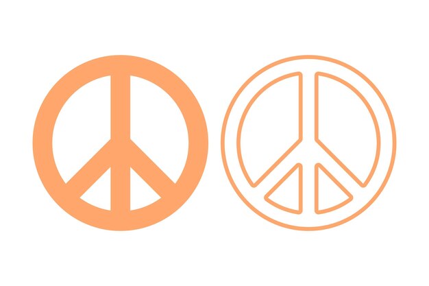 Signo de paz plano y contorno