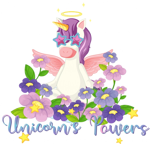 Vector gratuito signo de poder unicornio sobre fondo blanco.