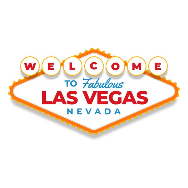 Signo de las vegas de diseño plano dibujado a mano