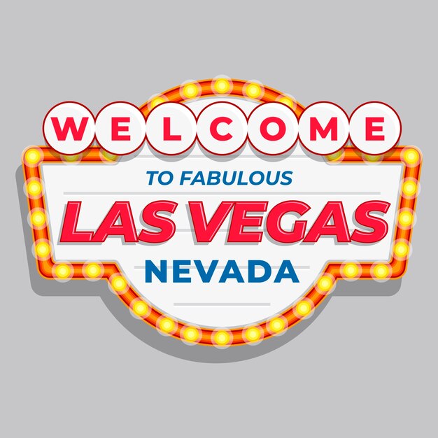 Signo de las vegas de diseño plano