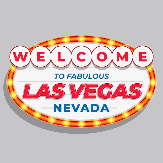 Signo de las vegas de diseño plano