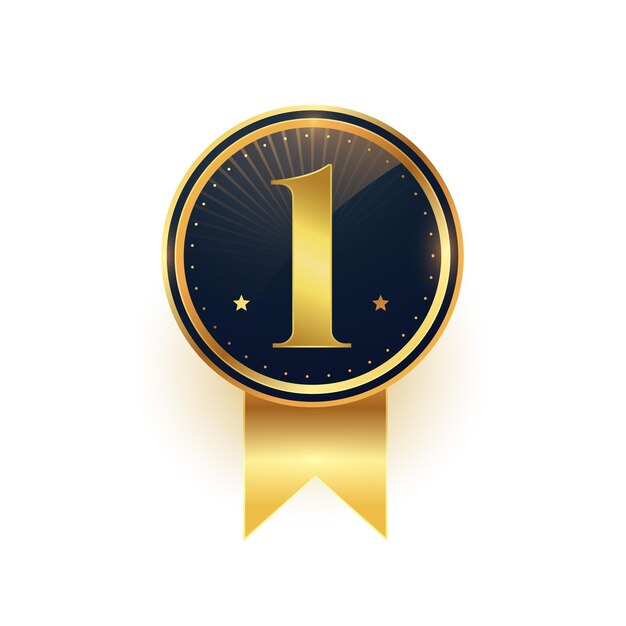 signo de victoria dorado número 1 para ganadores o campeones vectoriales