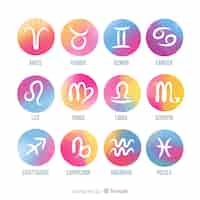 Vector gratuito signos de acuarela zodiacos