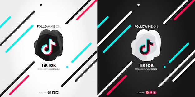 Vector gratuito sígueme en tiktok banners abstractos