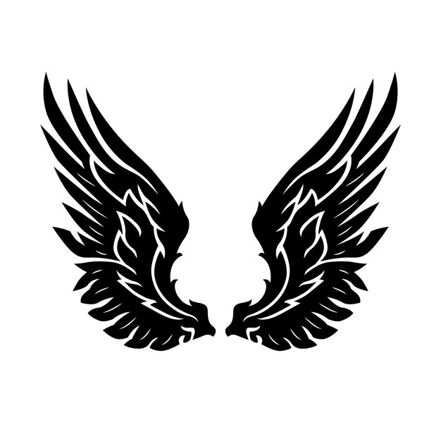 Silueta de alas de ángel dibujadas a mano