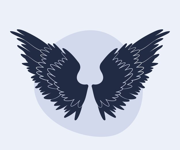 Silueta de alas de ángel de diseño plano